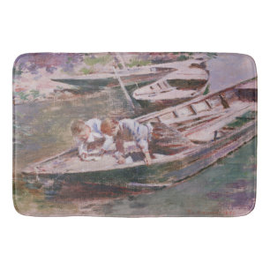 Tapete De Banheiro Dois rapazes num barco (por Theodore Robinson)