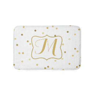 Tapete De Banheiro Dourada Glitter Confetti Dot Polka Pattern Mat