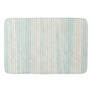 Tapete De Banheiro Dourado Blue Mint White Beachy Watercolor Stripes