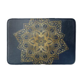 Tapete De Banheiro Dourado Mandala