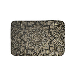 Tapete De Banheiro Dourado Mandala Bath Mat