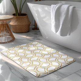 Tapete De Banheiro Dourado padrão de arte deco em branco