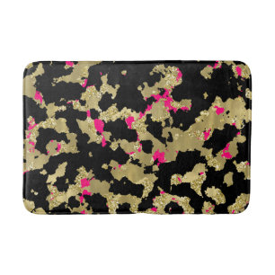 Tapete De Banheiro Dourado Preto Brilho Rosa Quente Abstrato Descasca