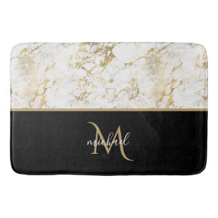 Tapete De Banheiro Dourado preto e mármore - luxo elegante