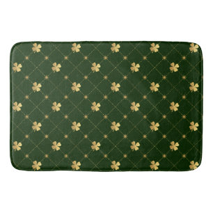 Tapete De Banheiro Dourado Quatro Folha
