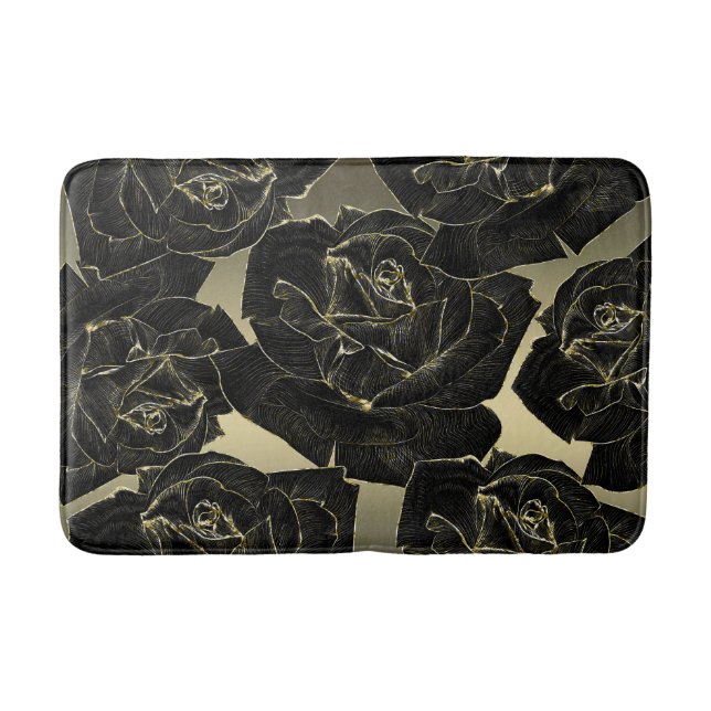 Tapete De Banheiro Dourado & Rosa Glam Elegante Sofisticado Chique (Frente)