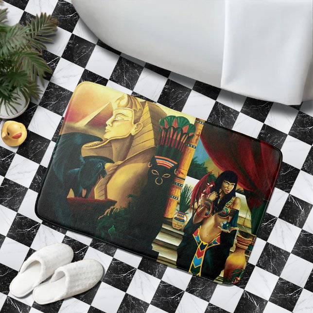 Tapete De Banheiro Dragão Gato Rainha Egípcia (Criador carregado)