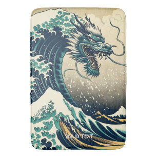Tapete De Banheiro Dragão Mítico Japonês Fantasy