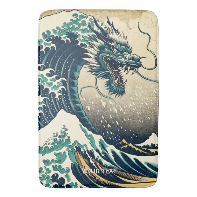 Tapete De Banheiro Dragão Mítico Japonês Fantasy (Frente Vertical)
