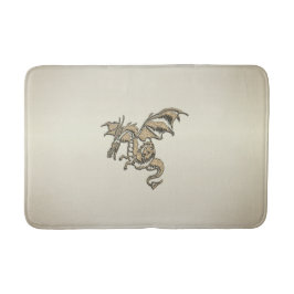 Tapete De Banheiro Dragão ouro