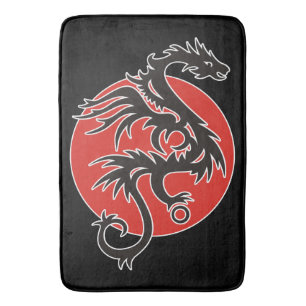 Tapete De Banheiro Dragão Sun Power - preto vermelho e suas ideias