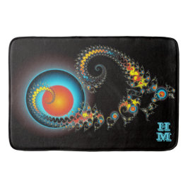 Tapete De Banheiro Dragon Moon Modern Fractal Art com Monograma