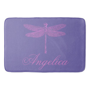 Tapete De Banheiro Dragonfly de fantasia rosa e roxa