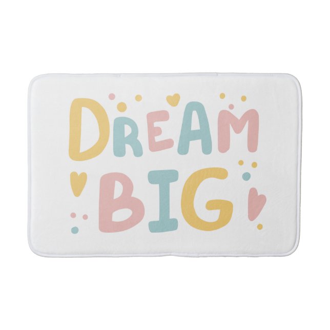 Tapete De Banheiro Dream Big Pastel Hearts (Frente)