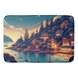 Tapete De Banheiro Dreamy Coastal Night