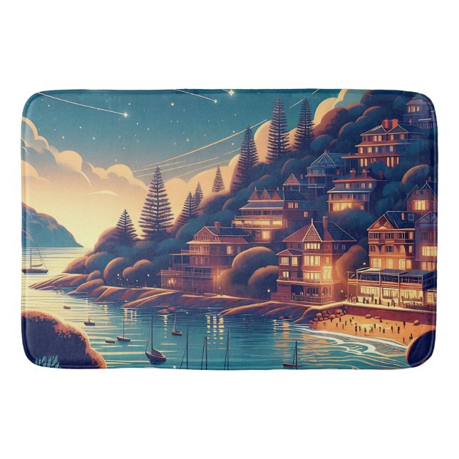 Tapete De Banheiro Dreamy Coastal Night (Frente)