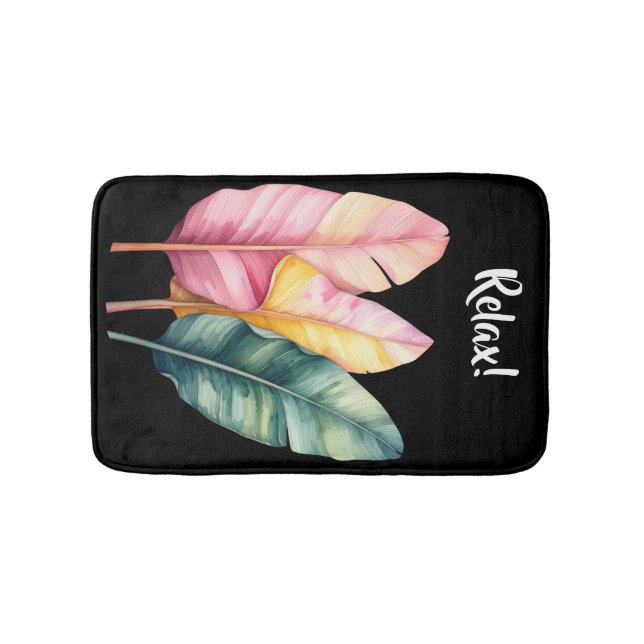 Tapete De Banheiro Drei Bananen Blätter in Pastellfarben  (frente)