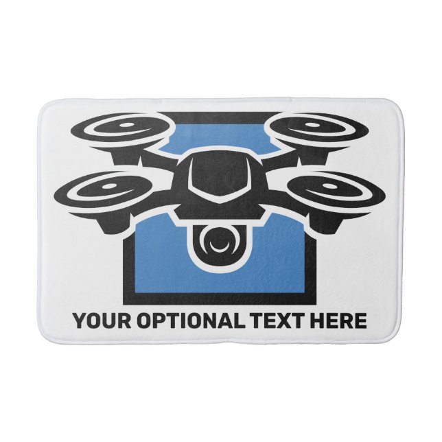 Tapete De Banheiro Drone de Texto Personalizado (Frente)