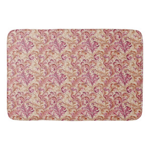 Tapete De Banheiro Dusty Rosa e Taupe Leaf Scroll