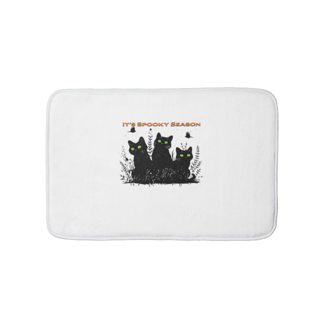 Tapete De Banheiro É a estação assustadora de gatos pretos. (frente)