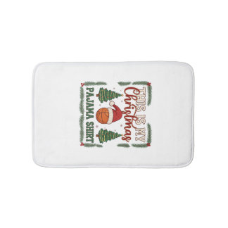 Tapete De Banheiro É Basquete de Pijama de Natal Chapéu do Papai Noel