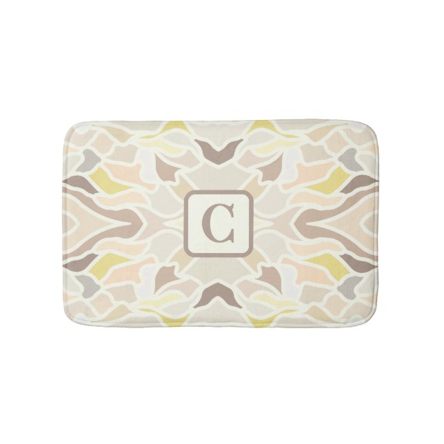 Tapete De Banheiro É o padrão de Abstrato Geométrico de Ivory (frente)