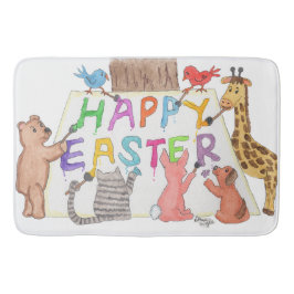 Tapete De Banheiro Easter Greeting Painted by Animals