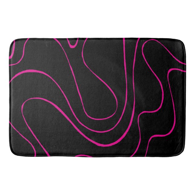 Tapete De Banheiro Ebb e Fluxo 2 - Magenta e Preto (Frente)