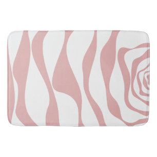 Tapete De Banheiro Ebb e Fluxo 4 - Rosa e Branco