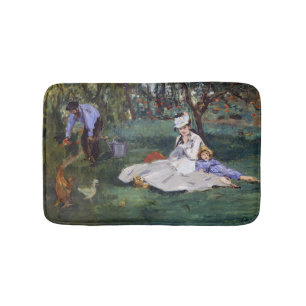 Tapete De Banheiro Edouard Manet - A família Monet em seu jardim