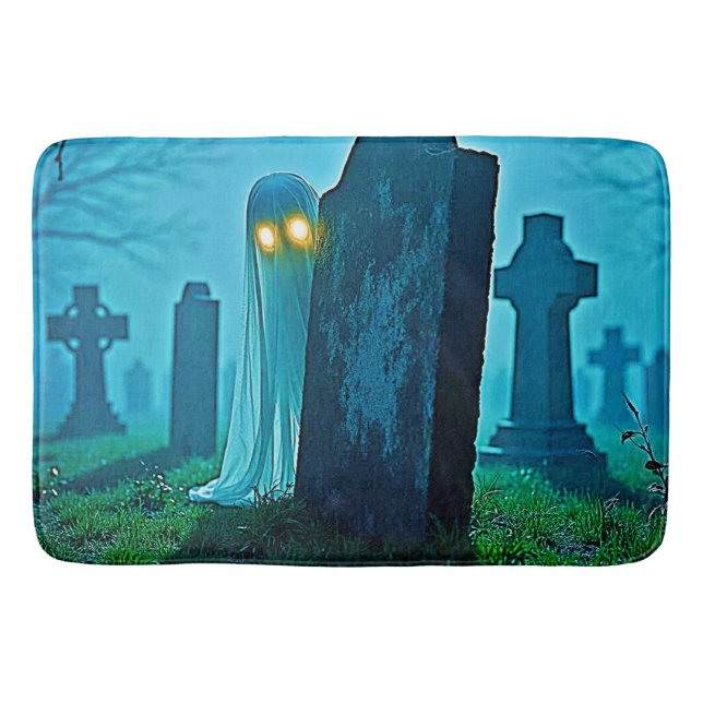 Tapete De Banheiro Eerie Glimpse de Graveyard Ghost (Frente)