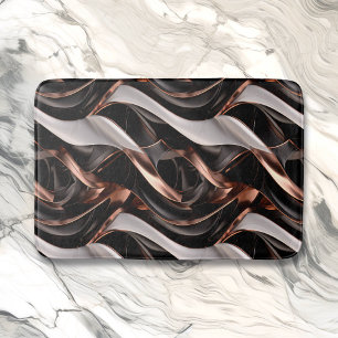 Tapete De Banheiro Efeito 3D de Abstrato preto, prata e cobre