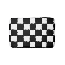 Tapete De Banheiro Efeito Checkered preto e branco do Splatter