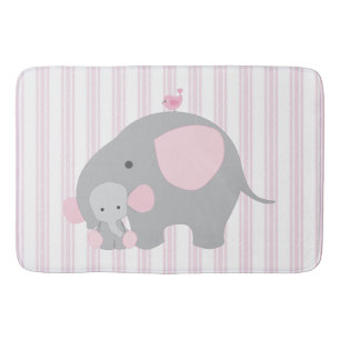 Tapete De Banheiro Elefante cor-de-rosa do bebé bonito
