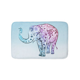 Tapete De Banheiro Elefante De Paisley, Rosa E Azul