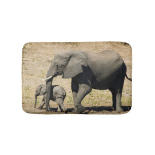 Tapete De Banheiro Elefante e mãe do bebê