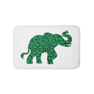 Tapete De Banheiro elefante giro feito de shamrocks