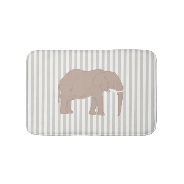 Tapete De Banheiro Elefante Safari Design Stripe Bath Mat (frente)