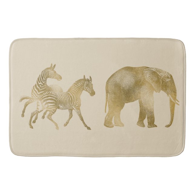 Tapete De Banheiro Elefante & zebras bonitos (Frente)
