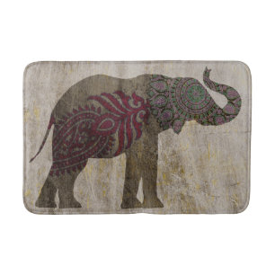 Tapete De Banheiro Elefante Zen Tribal