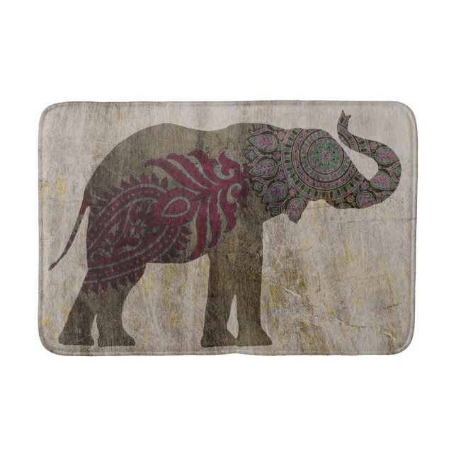 Tapete De Banheiro Elefante Zen Tribal (Frente)