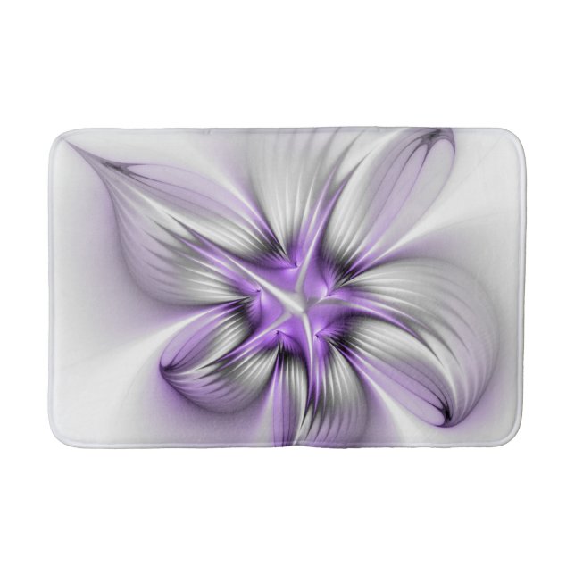 Tapete De Banheiro Elegância Floral Moderna Abstrato Violet Art (Frente)
