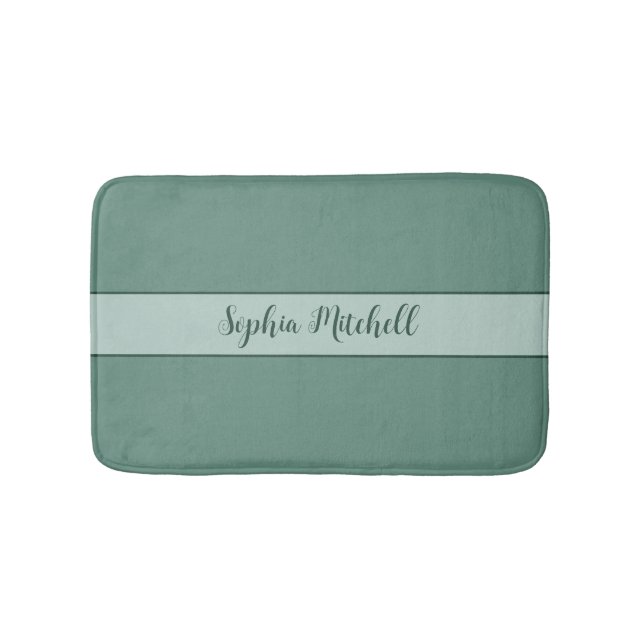 Tapete De Banheiro Elegância Mudada - Nome Teal Oceânico Bath Mat (frente)