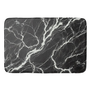 Tapete De Banheiro Elegância Preto e Branco com Aparência de Mármore