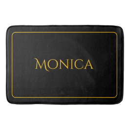 Tapete De Banheiro Elegant black &yellow monogram name Bath Mat