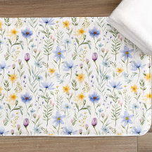 Elegant Blue Purple Watercolor Wildflower 