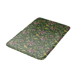 Tapete De Banheiro Elegant Pink Flower Pattern on Dark Background