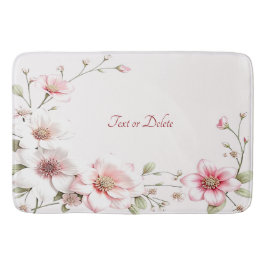 Tapete De Banheiro Elegant Pink White Floral Bath Mat