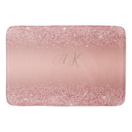 Tapete De Banheiro Elegant Rose Gold Luxe Shimmer Monogram 