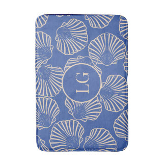 Tapete De Banheiro Elegant Vintage Blue Seashell Bath Mat